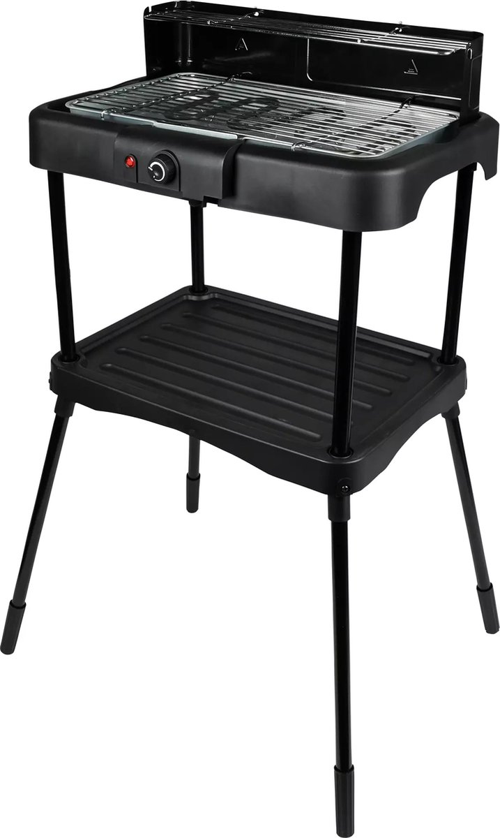 Benson Elektrische 2-in-1 BBQ - Binnen en buiten - Traploze thermostaat - Windscherm - 39x23 cm