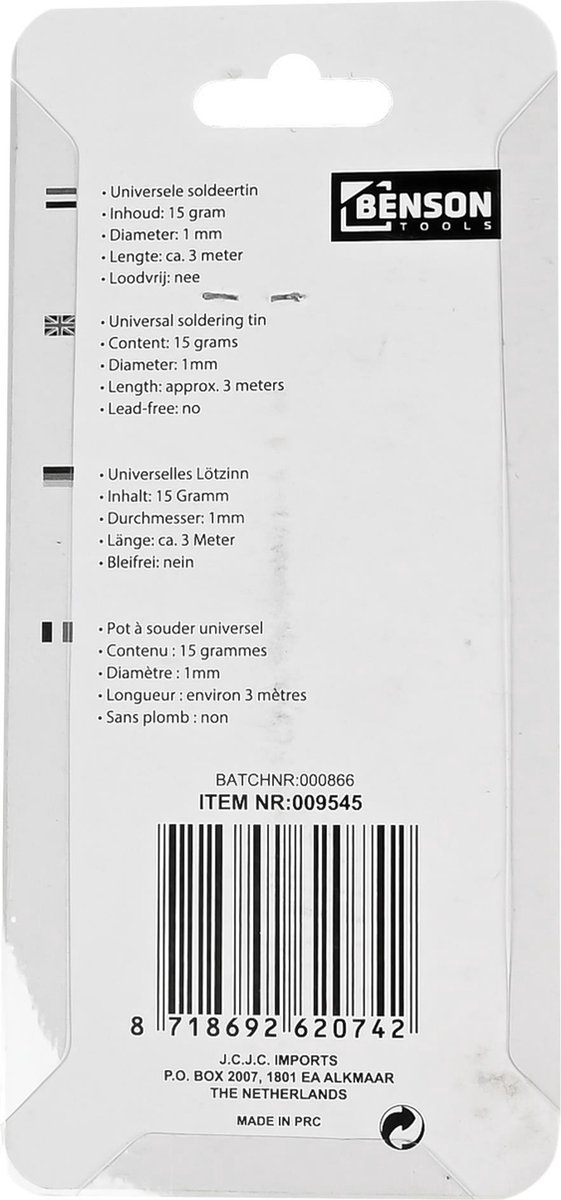 Soldeertin voor soldeerbout - 15 gram - 3 meter - 1 mm dik - solderen – foto 3
