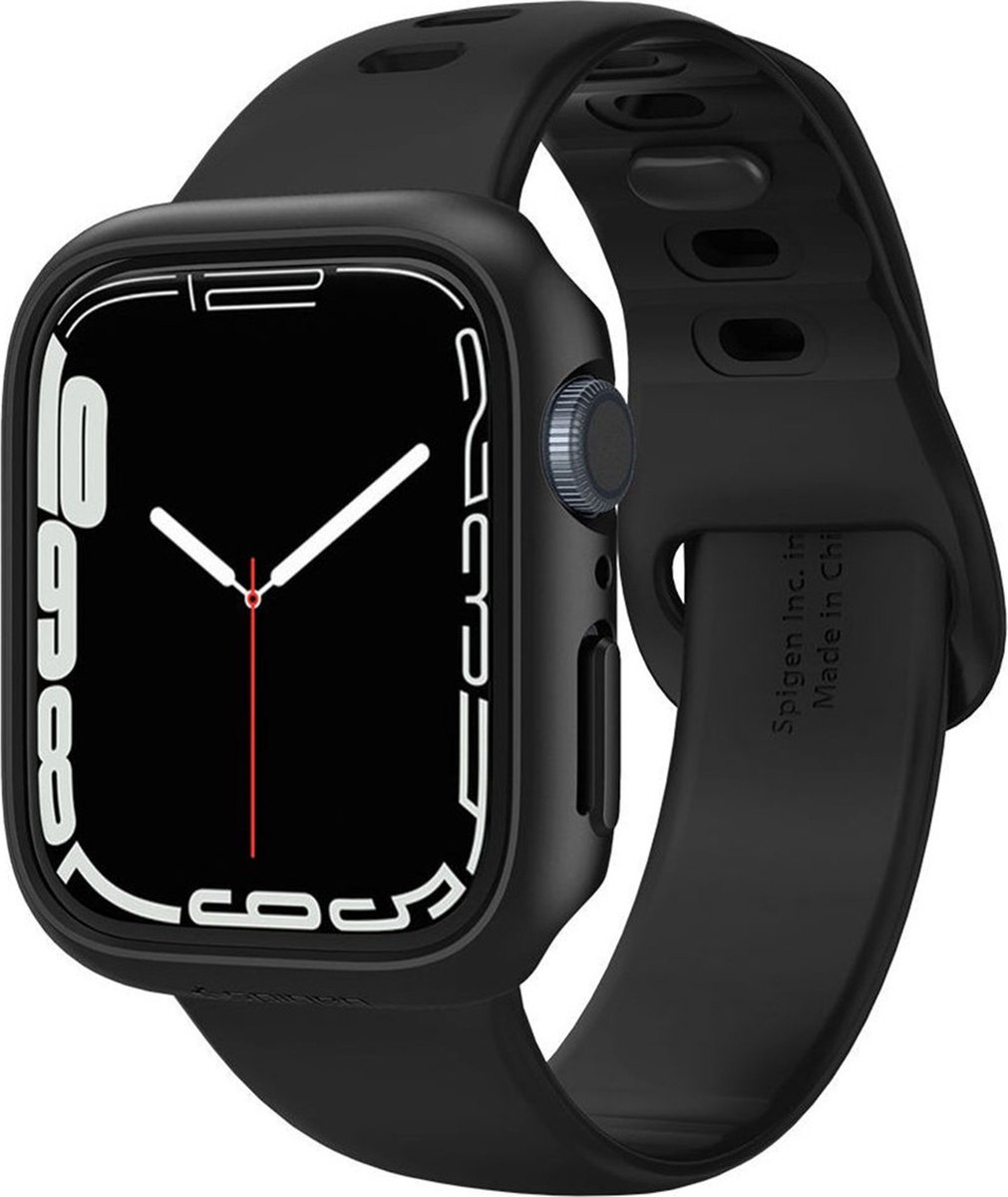 Spigen - Apple Watch 7/8 hoesje - Thin Fit - 45mm - Zwart