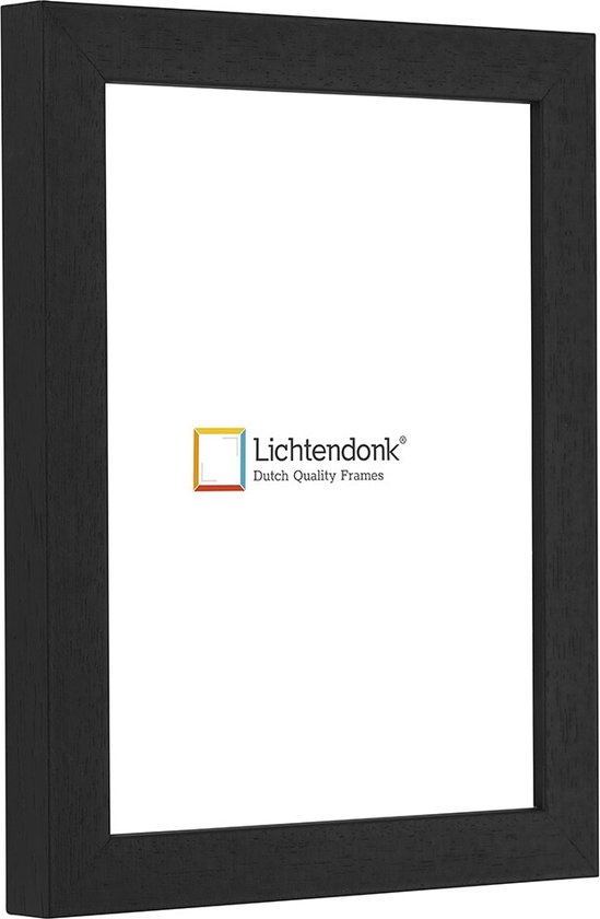 Cadre photo - Zwart- Profil carré avec grain de bois visible - Format photo 15x21 - ACRYLIQUE antireflet - Art.no. 1055001515213