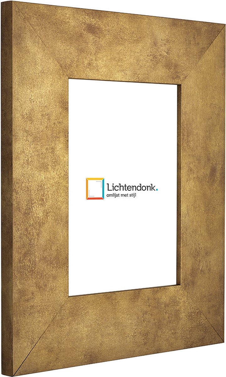 Lichtendonk Fotolijst - Goud Industrieel - 6 cm breed profiel - Fotomaat 28x35 - Helder glas - Art.nr. 10115541828352