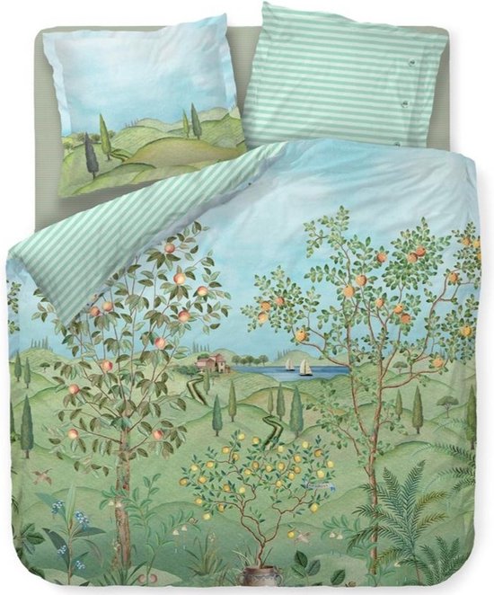 Pip Studio La Campagna dekbedovertrek - Lits-Jumeaux XL - 260x200/220 - Groen