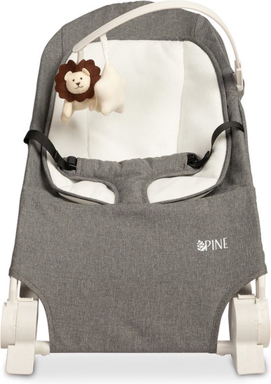 Pine Baby Bouncer Grijs - Wipstoel - Babystoel Voor Aan Tafel - Baby Stoeltje Zitten Voor Thuis - Verstelbare Babyrelax - Baby Rocker van Cangaroo — afbeelding 4