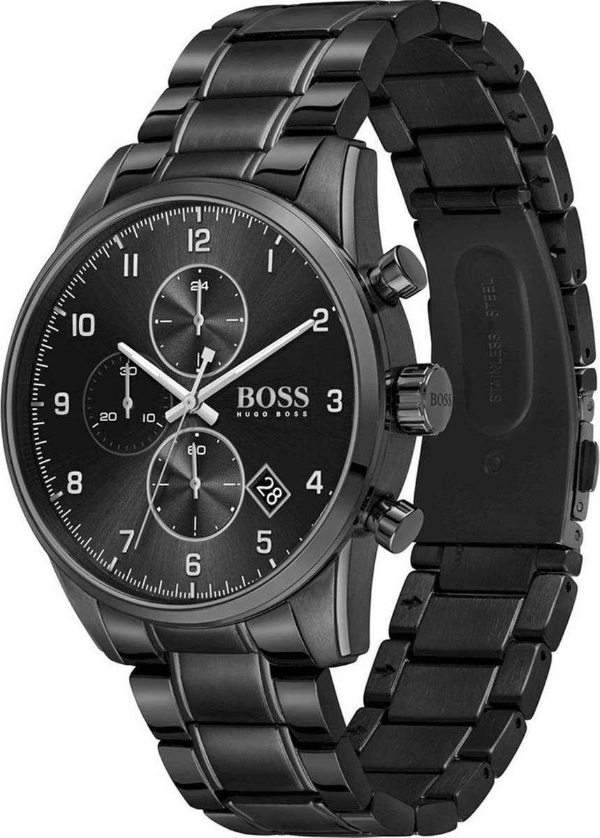 Hugo Boss 1513785 Horloge Mannen Zwart RVS O 44 mm bol