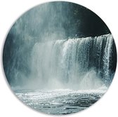 Waterval wanddecoratie rond - Natuur schilderij - Wandschalen Mist - Wanddecoratie modern - Wandcirkel - Wanddecoratie woonkamer muurcirkel aluminium 40x40 cm
