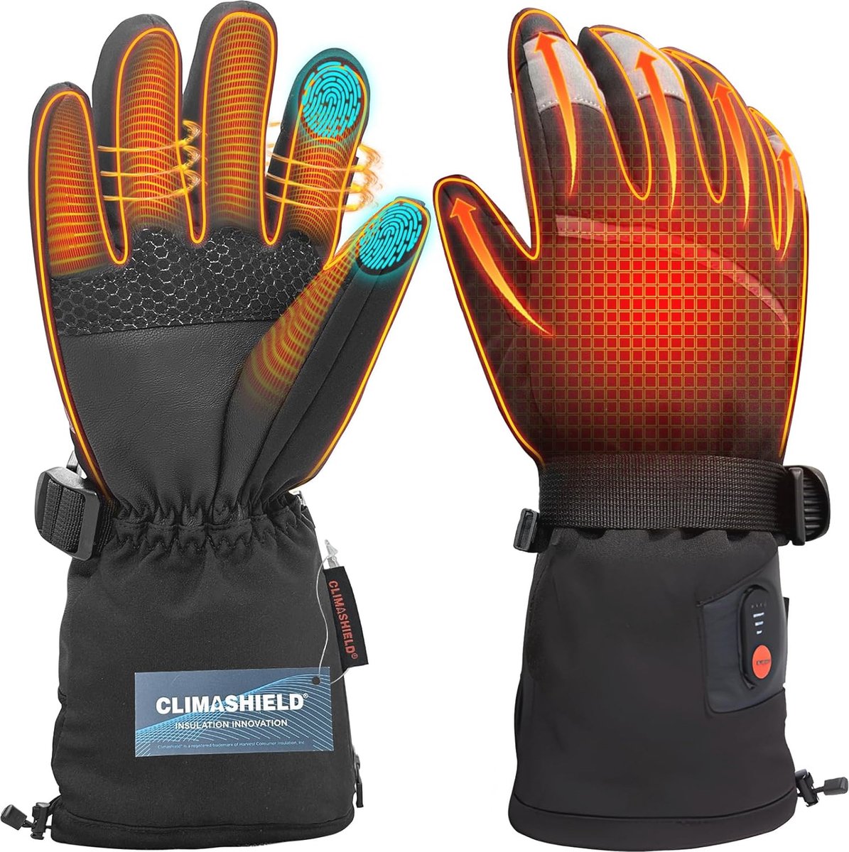 Verwarmbare handschoenen met 3 temperaturen en oplaadbare batterijen voor winter wandelen en motorrijden Zie Foto