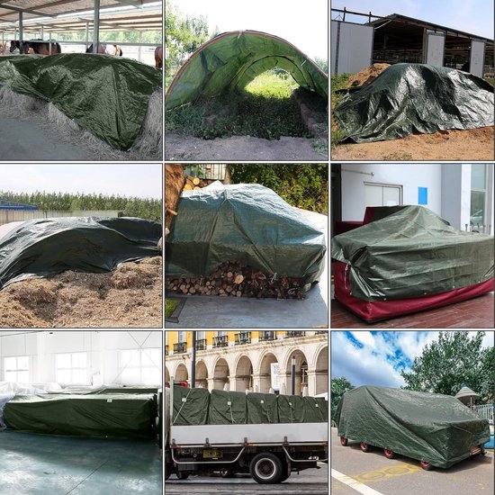 G.F. afdekzeil Top Line 260g/m², Groen, 6m x 10m = 60m² keuze uit 23 verschillende maten in