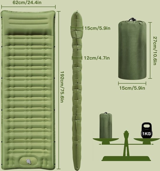 Zelfopblaasbaar Luchtbed Sapri M - 203 x 95 x 47 cm