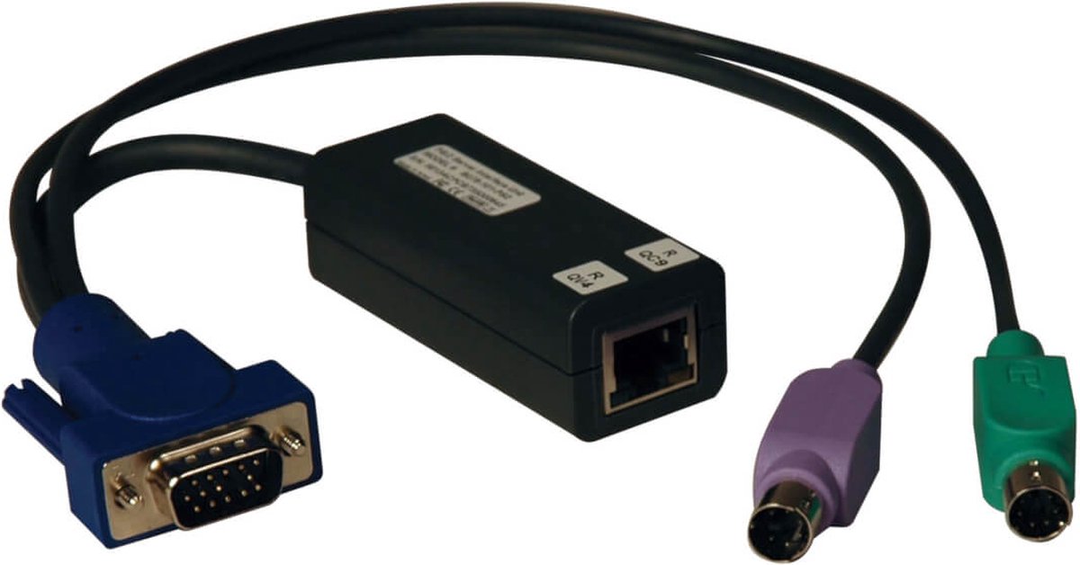 Tripp Lite B078-101-PS2 toetsenbord-video-muis (kvm) kabel Zwart, Blauw, Groen, Violet