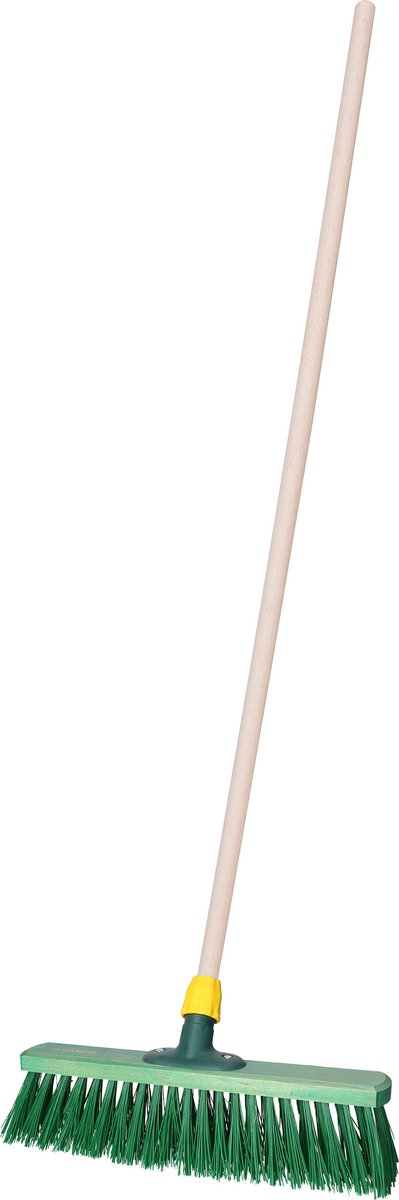 Goedkoopste Straatbezem IVAR voor bestratingen en vlonders - Harde bezemkop van 40 cm breed - Houten steel van 140 cm
