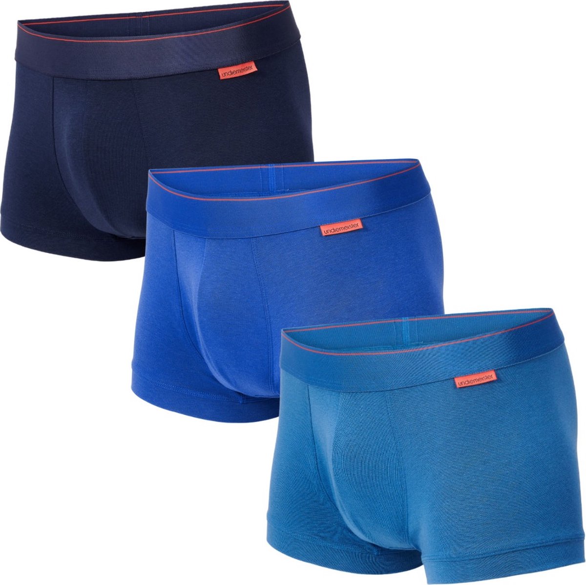 Undiemeister Korte Boxershort Heren - Blauwtinten - 3-Pack - Tencel - Zijdezacht - Ademend - Anti-Bacterieel & Naadloos Ondergoed - Premium Onderbroeken Heren - Maat M
