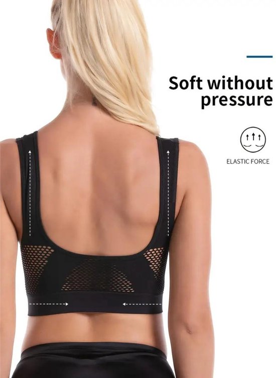 BH Nivard Sans Armatures - Sans Bracelets - Soutiens-gorge Push -up - Soutien-gorge Comfort - Mixte - Zwart - Taille XL