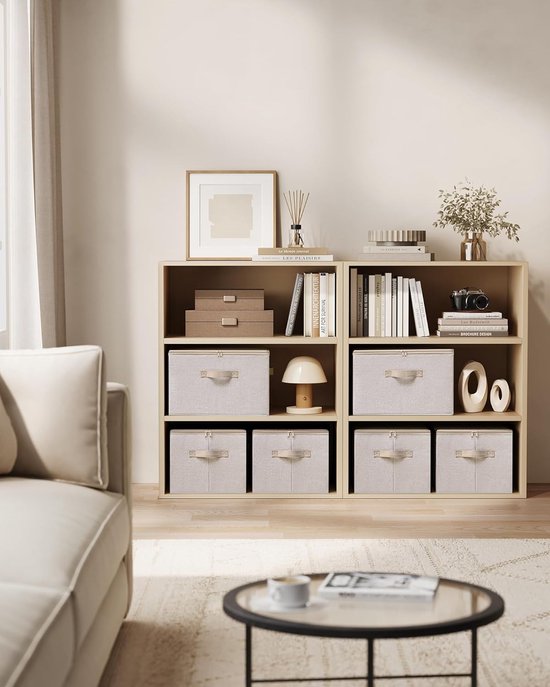 SONGMICS Vouwdoos met deksel, 3 stuks, Opvouwbare opbergdoos, stoffen doos, 40 x 30 x 25 cm, grijs RFB03G SONGMICS Vouwdoos met deksel, 3 stuks, Opvouwbare opbergdoos, stoffen doos, 40 x 30 x 25 cm, grijs RFB03G