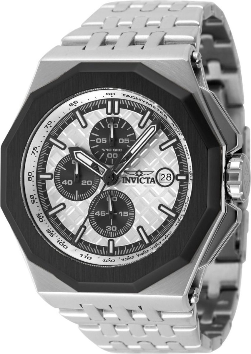 Invicta Akula 47391 Heren Horloge - Waterdicht - Analoog - Quartz Uurwerk - Roestvrij Staal met zilveren Wijzerplaat - 48mm