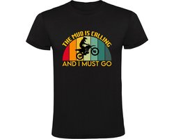 Mud Is Calling And I Must Go Heren T-shirt - natuur - scooter - motor - mountainbike - motorcross - hobby - bergen - modder - sporten