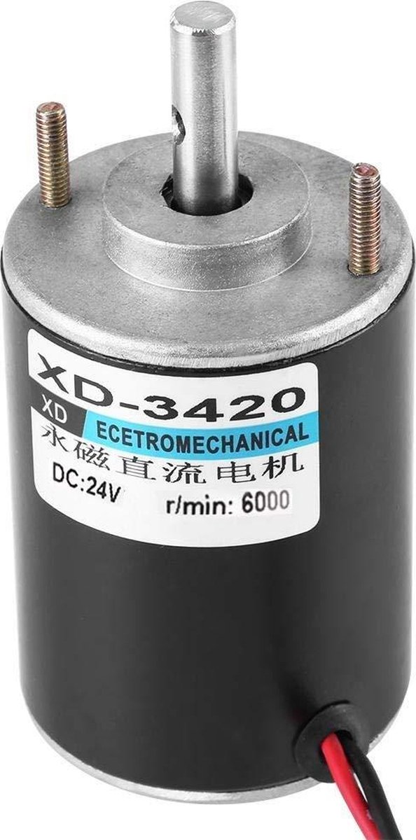 Moteur Courant Continu Moteur CC 12V/24V 30W Haute Vitesse 3500/7000 RPM - Pour Générateur DIY, Machine Barbe à Papa - Modèle XD-3420 Moteur CC Grande Vitesse 12V