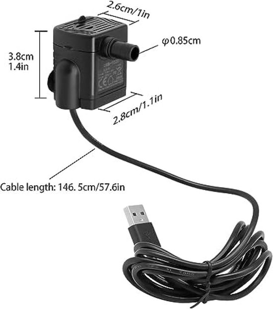 Mini USB-dompelwaterpomp, mini-dompelwaterpomp, kleine fonteinpomp