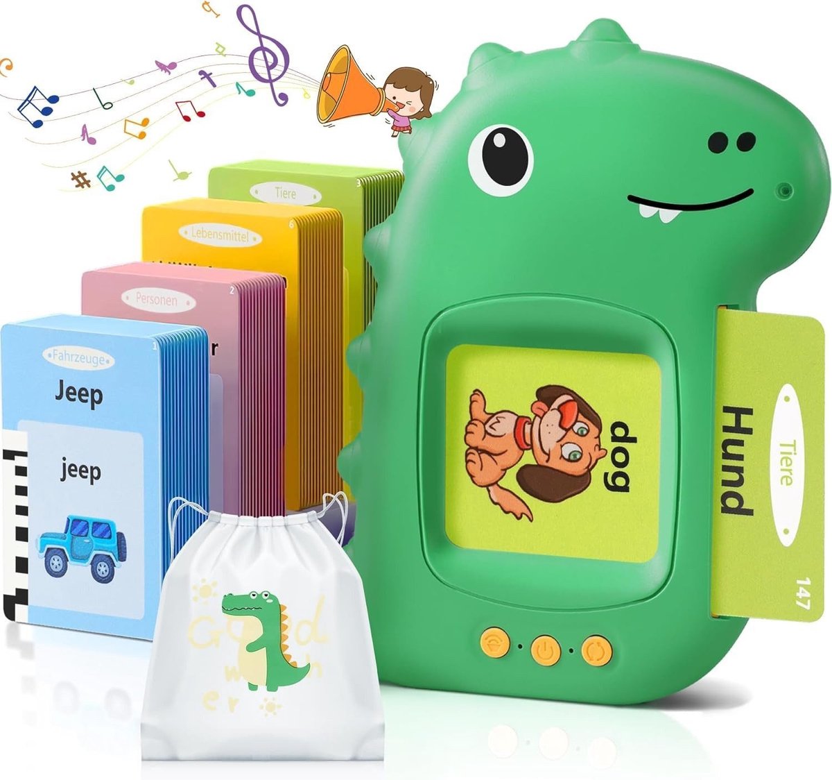 Ophy Educatief speelgoed Duits-Engels sprekende flashcards 112 kaarten 224 woorden (Toenemende interesse in leren de beste manier om Engels te leren) beslaat 14 onderwerpen. Perfect educatief speelgoed voor 2-4 jaar