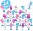 24 x Bouncing Unicorns | Mix kleuren