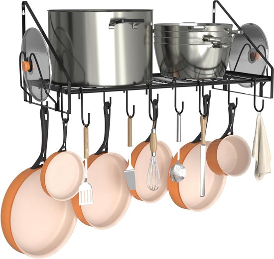 VyGrow Étagère murale de 89,9 cm, organiseur de casseroles et poêles à