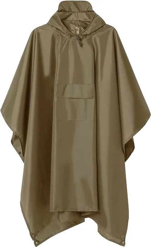 Foto: Lopoleis regen poncho unisex dames heren regenjas fietsponcho waterdicht ademend polyurethaan coating donker bruin