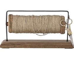 Bloomingville - Barni Spoel met jute en schaar - Bruin - Hout