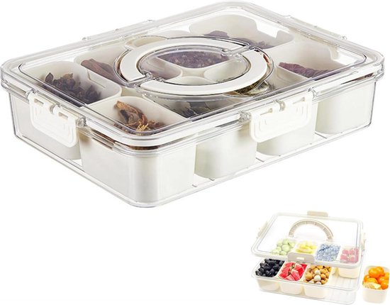 Snackbox met 8 vakken, snackborden van polypropyleen