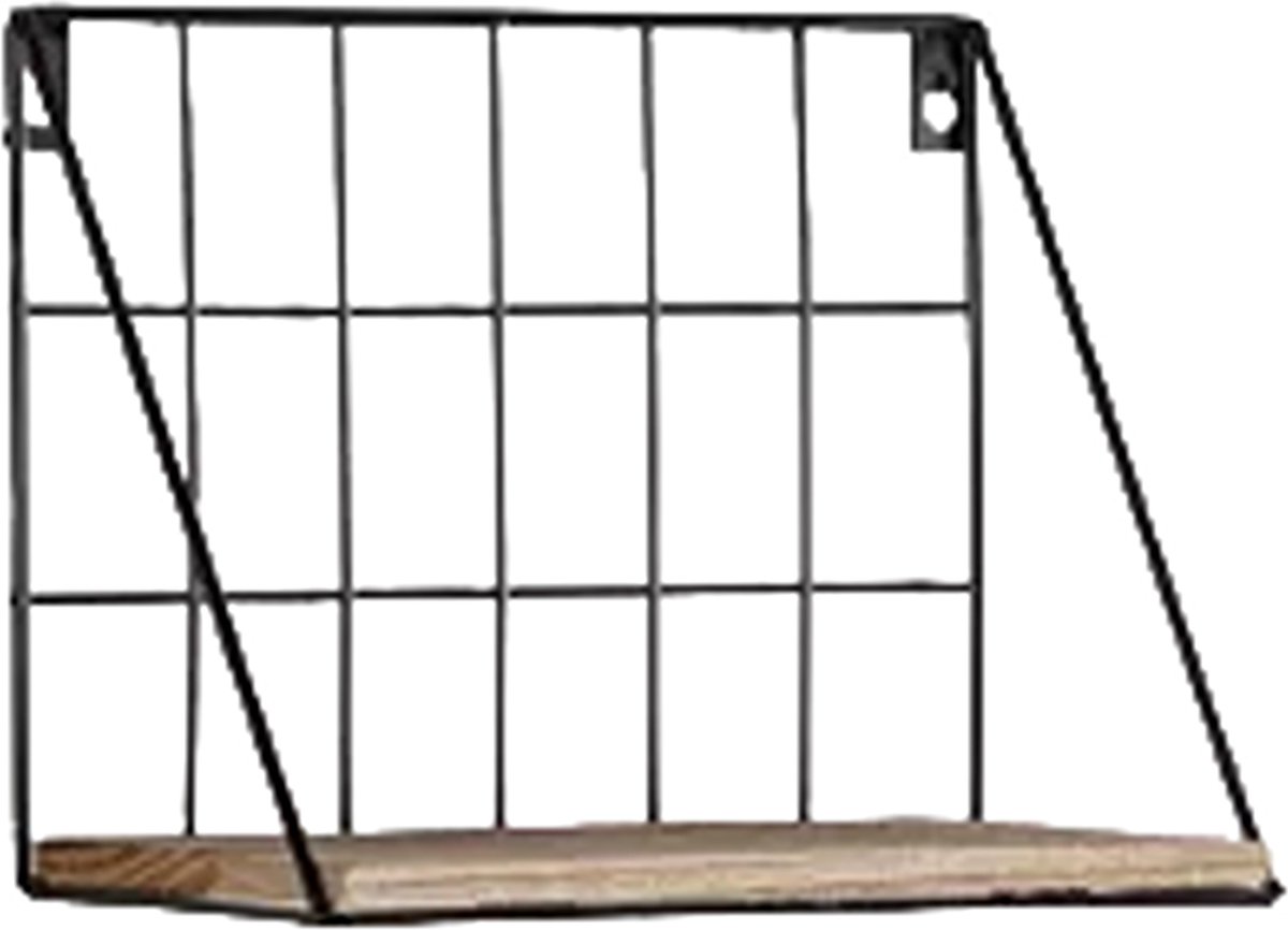 Caryota Wandrek Zwevende Boekenplank - Wanddecoratie - Klein - Zwart - 19 x 25 x 12 cm - Metaal