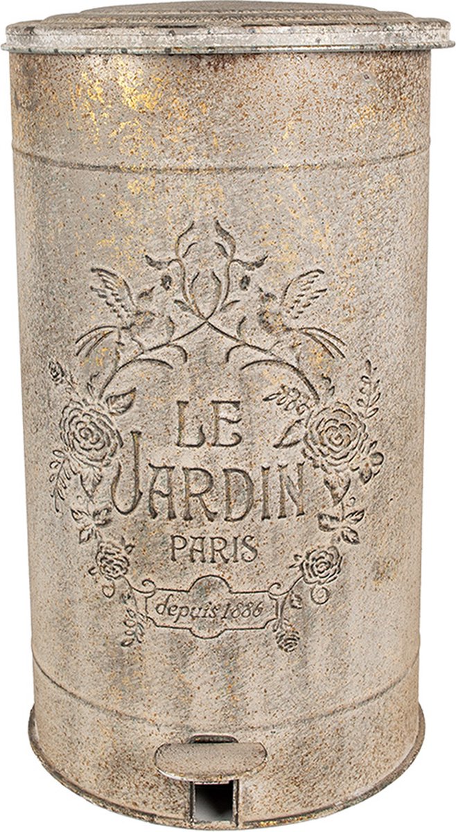 Goedkoopste Clayre & Eef Pedaalemmer 26x30x45 cm Bruin Metaal