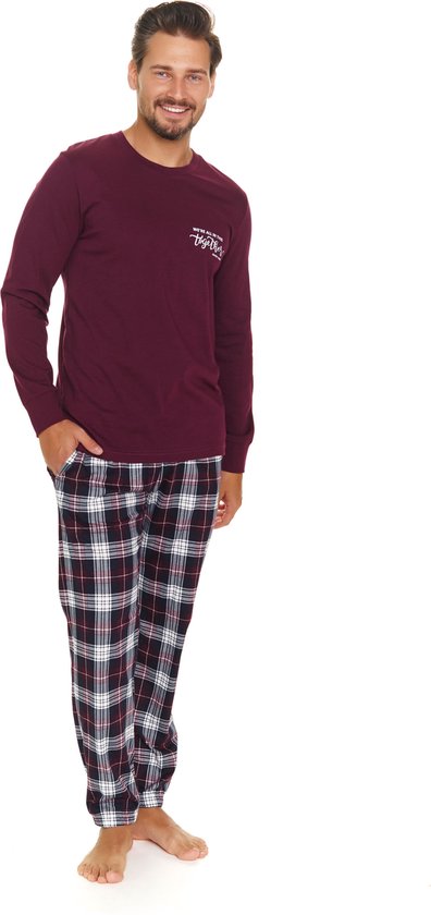 Doctor Nap Pyjama Homme Manches Longues Pantalon Long Hiver Noël Assorti Famille Famille Together Bordeaux PMB.7101 S