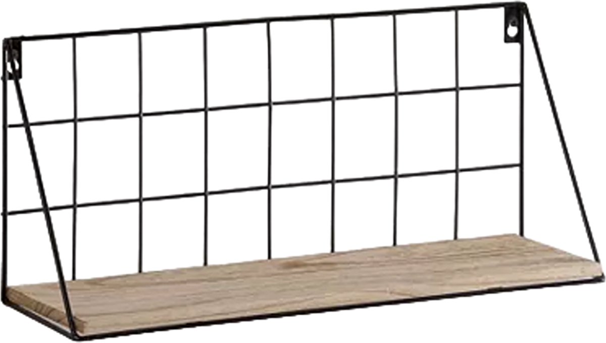 Caryota Wandrek Zwevende Boekenplank - Wanddecoratie - Groot - Zwart - 19 x 45 x 12 cm - Metaal