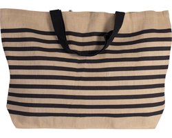 Kimood Grote reistas van jute/katoen KI0228 - Natural / Navy - One size