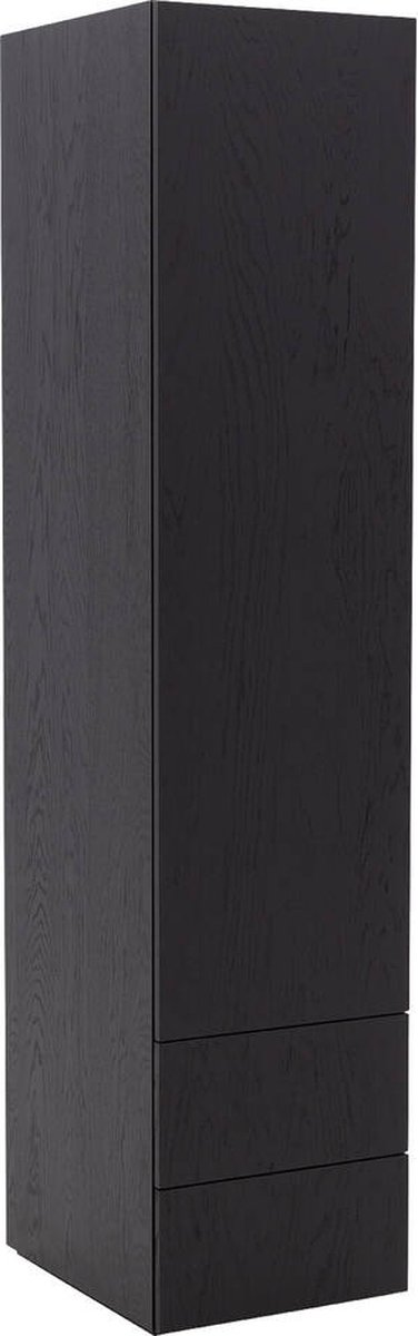 Goossens Kast Systeem Malaga, Module 6 Rechts (2x Naad Beneden) 1x Draaideur En Ladenblok - Hout Zwart