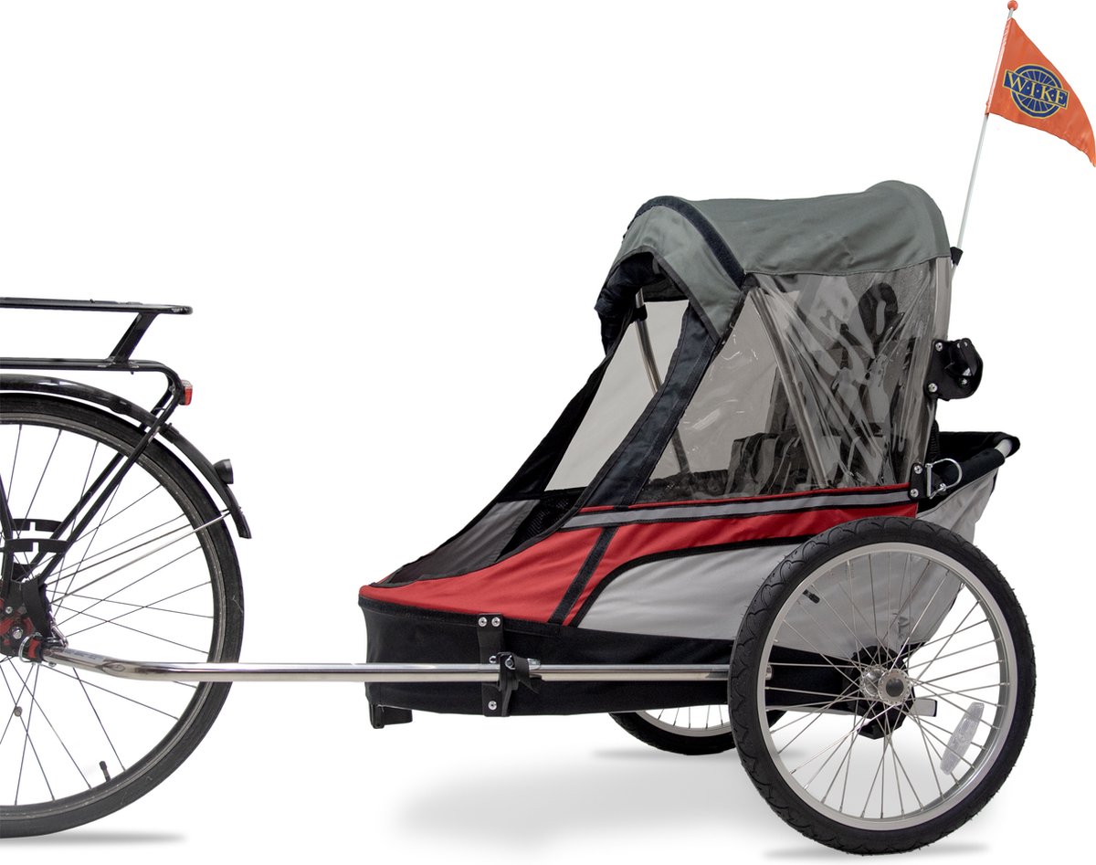 Wike Premium Double - Inclusief Wandel en Jogging Wiel - Red/Grey