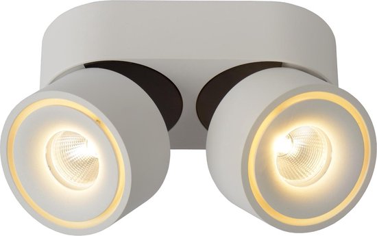 Lucide YUMIKO - Spot plafond - Ø 7,8 cm - LED Dim. - 2x8W 2700K - Blanc