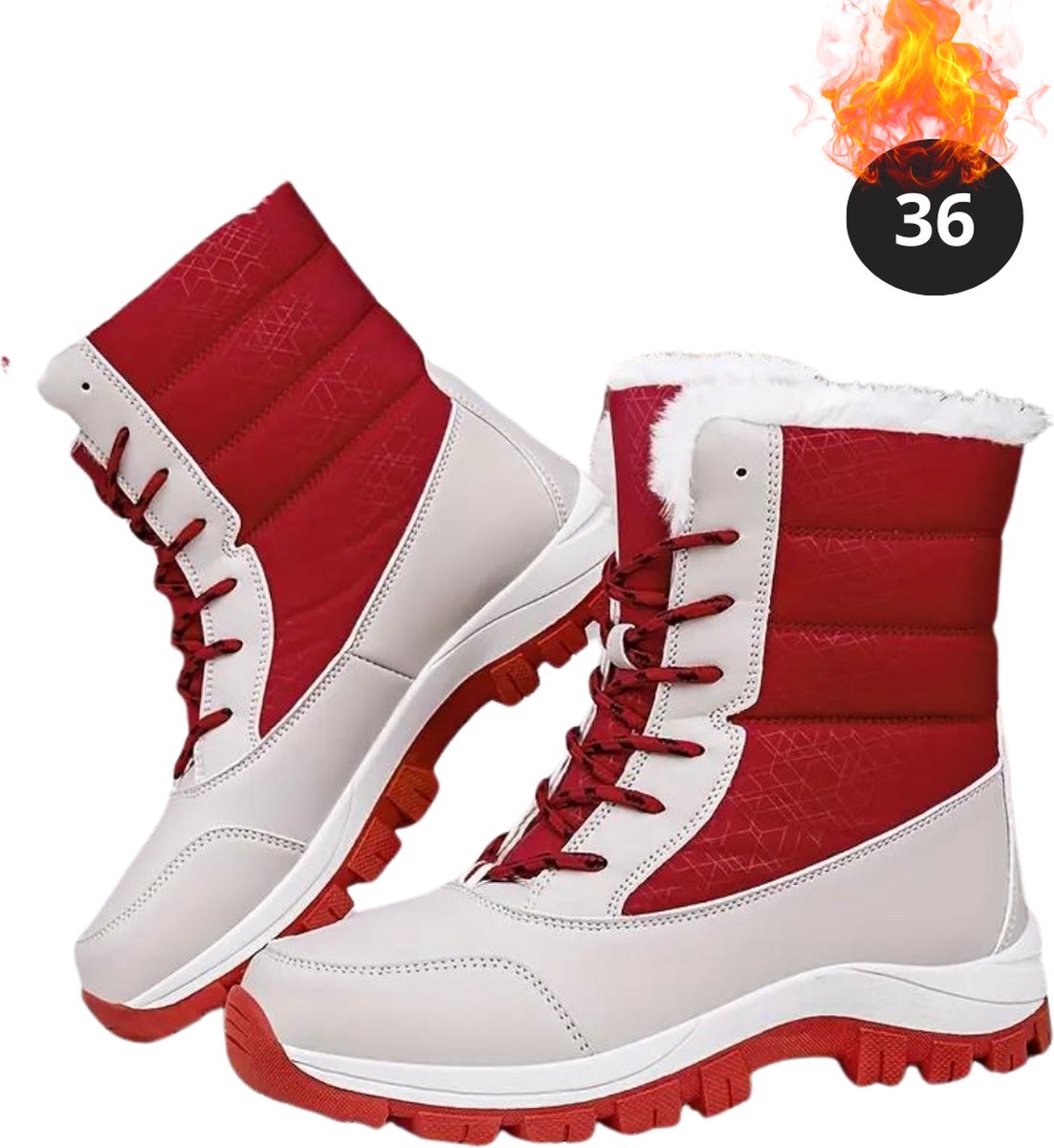 Livano Snowboots Sneeuwschoenen Sneeuwboots Dames Wintersport Ski Skischoenen – 36- Laarzen Grijs