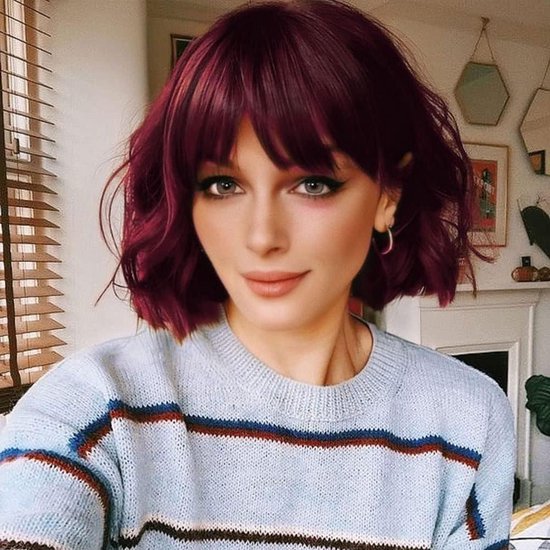 Perruque Courte Bob Avec Frange Synthétique - Couleur #R4 Ombré Brun - Neuf Avec étiquettes PARXITN