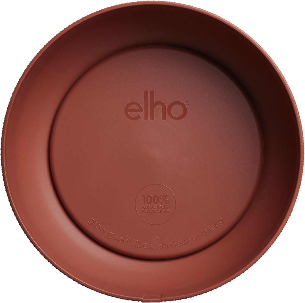 Elho Jazz Bowl 28 - Bloempot voor Binnen - 100% Gerecycled Plastic - Ø 27.5 x H 9.0 cm - Toscaans rood