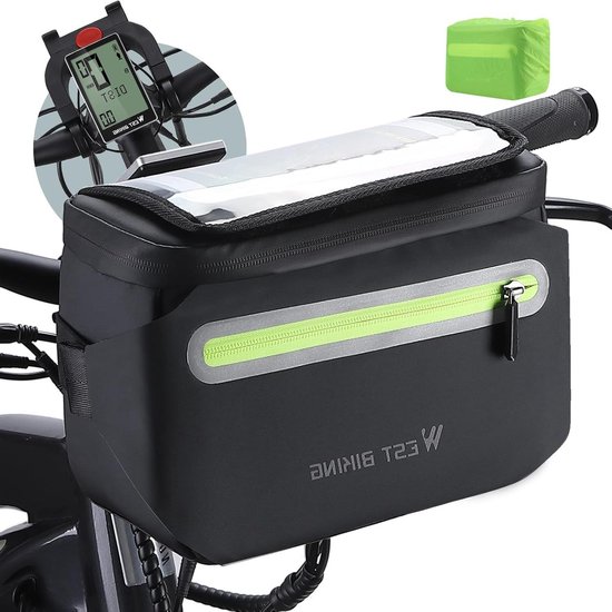 Fietsstuurtas met stuuradapter voor e-bikes - Vooraan waterdichte fietstas met telefoonhouder en afneembare schouderriem (4 L) Stuurtas fiets van VAUDE — afbeelding 2