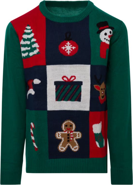 Pull de Noël moche Enfants - Garçons et Filles - Cadeau de Noël - Vert - 110/116