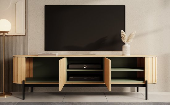 Meubella - Meuble TV Royale - Chêne - 200 cm