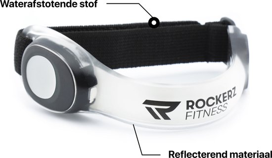 Rockerz Hardloop verlichting - Hardloop lampjes inclusief batterijen - LED verlichting voor om je armen - Water resistant - Set van 2 - Kleur: Wit