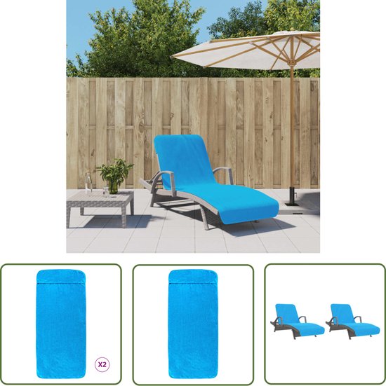 The Living Store Serviettes de plage 2 pièces 400 g/m² 75x200 cm tissu turquoise - Serviette de plage - Serviette de plage - Serviette turquoise - Grande serviette - Serviette à séchage Quick