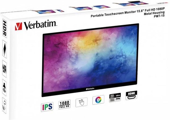 Touch Screen Monitor Verbatim PMT-15 Black IPS LCD 15,6"