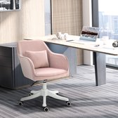 Bol.com Vinsetto Massage kantoorstoel draaistoel werkstoel met trilfunctie fluweel roze 921-298PK aanbieding
