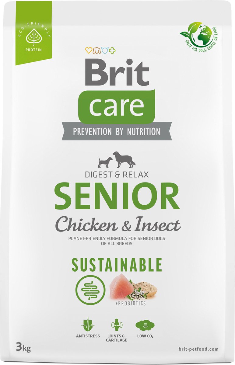 Brit Brit Care Sustainable Senior Digest & Relax Kip - Hondenvoer - 3 kg