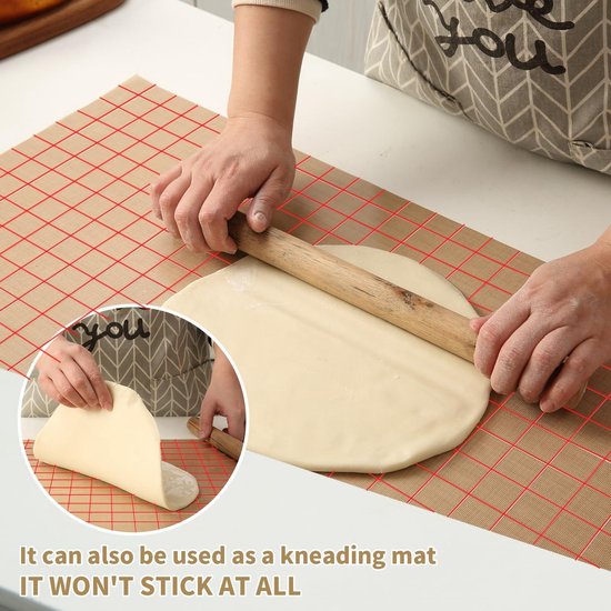 Siliconen bakmat rol 40 cm x 15 cm vrij snijden, antislip gebakmat, niet-stick herbruikbare luchtfriteuse voering, ovenvoeringen, tellermat, vriesdroogmat, gemakkelijk op maat te snijden, geschikt