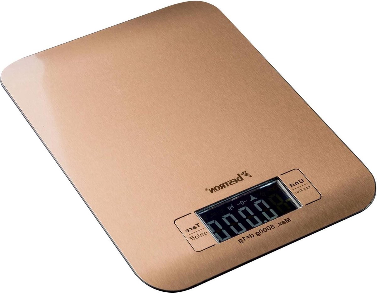 Digitale Keukenweegschaal 5 kg Precisie 1 g LCD Display Koper