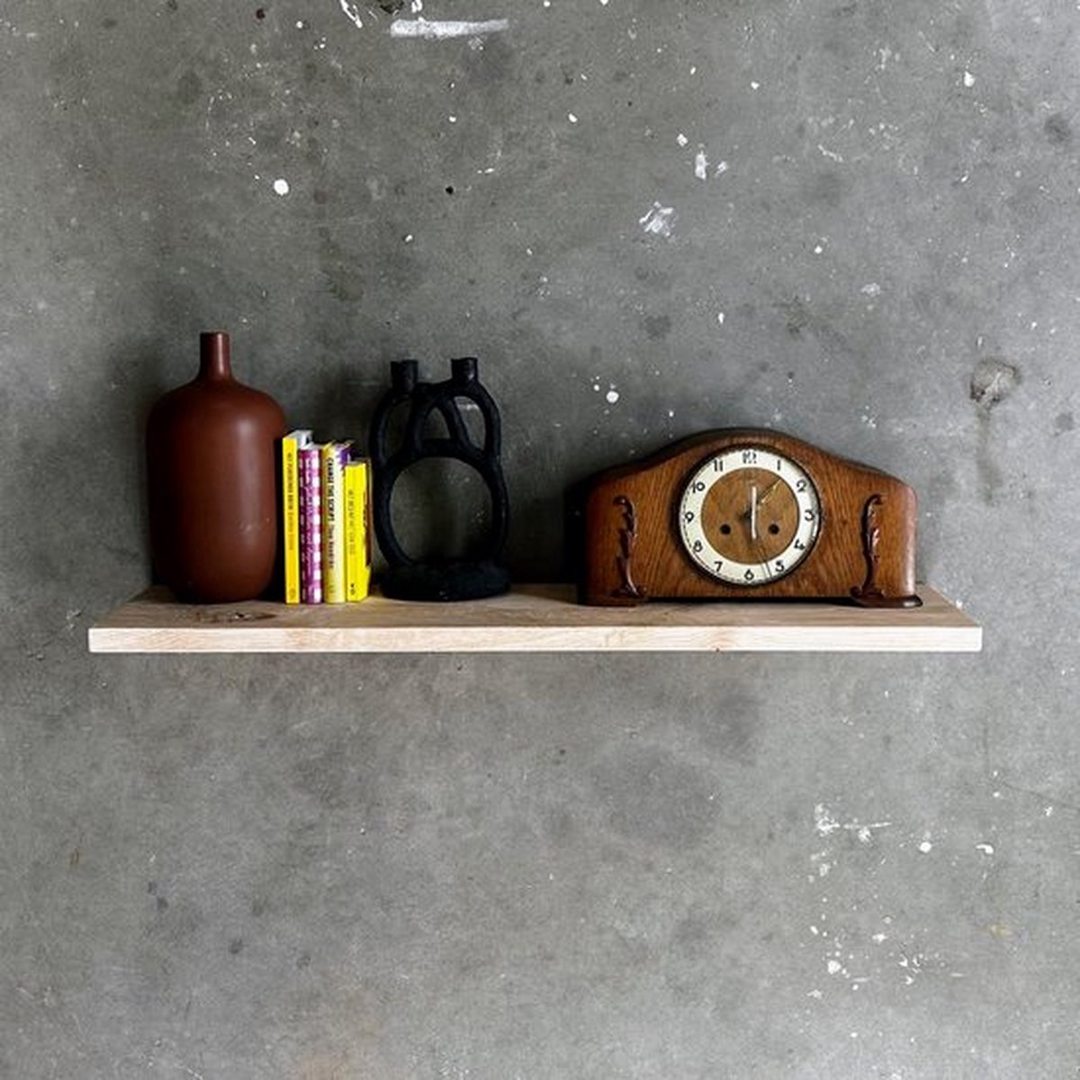 GoudmetHout Zwevende Wandplank Industrieel - 200 x 30 cm Muurplank - Licht Eiken Hout - Decoratie Wandrek & Boekenrek - Hangplank Keuken - Floating Wall Shelf met Blinde Montage