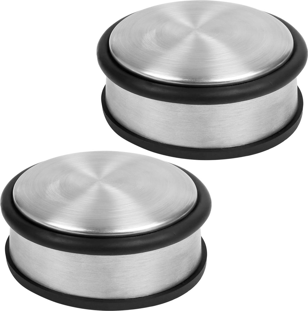 Roestvrijstaal Chromen Deurstoppen 2 Pak - 105 cm - Zware Kwaliteit - Anti-slip - Rubberen Buffer Ring - Huis School & Kantoor